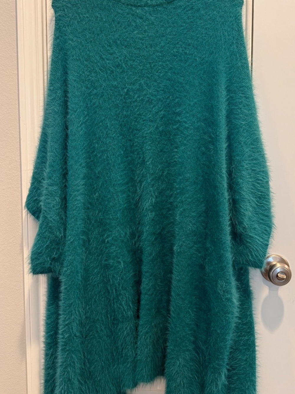 Aerie Fuzzy Green Sweater Cape Vest - Picture 2 of 5